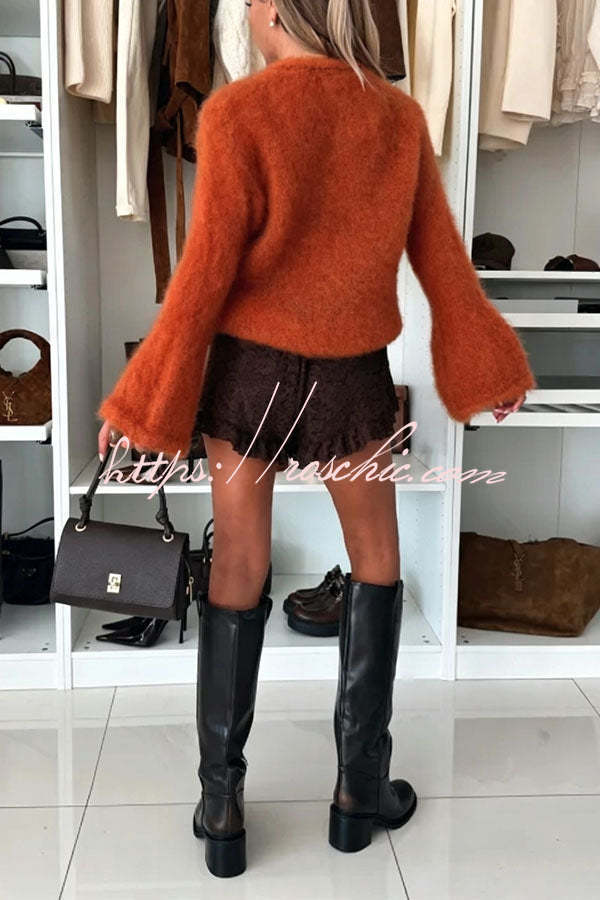 Elena Flared-Sleeve Mohair Sweater