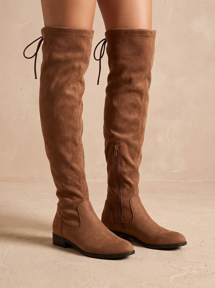 Elena | Elegant Over-the-Knee Boots Made of Soft Faux Suede