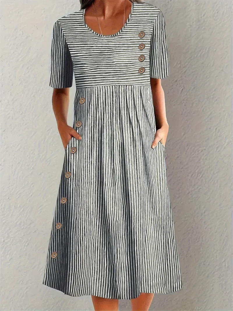 Sofia Striped Summer Dress - Elena Harper