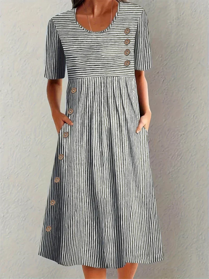 Sofia Striped Summer Dress - Elena Harper