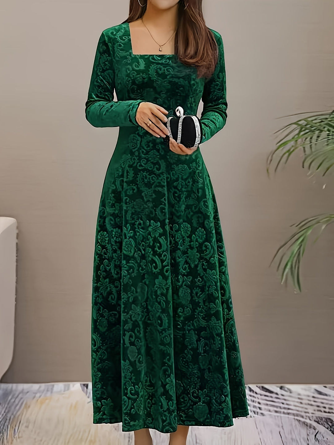 Karin | Women's Floral Velvet Dress for Formal Occasions