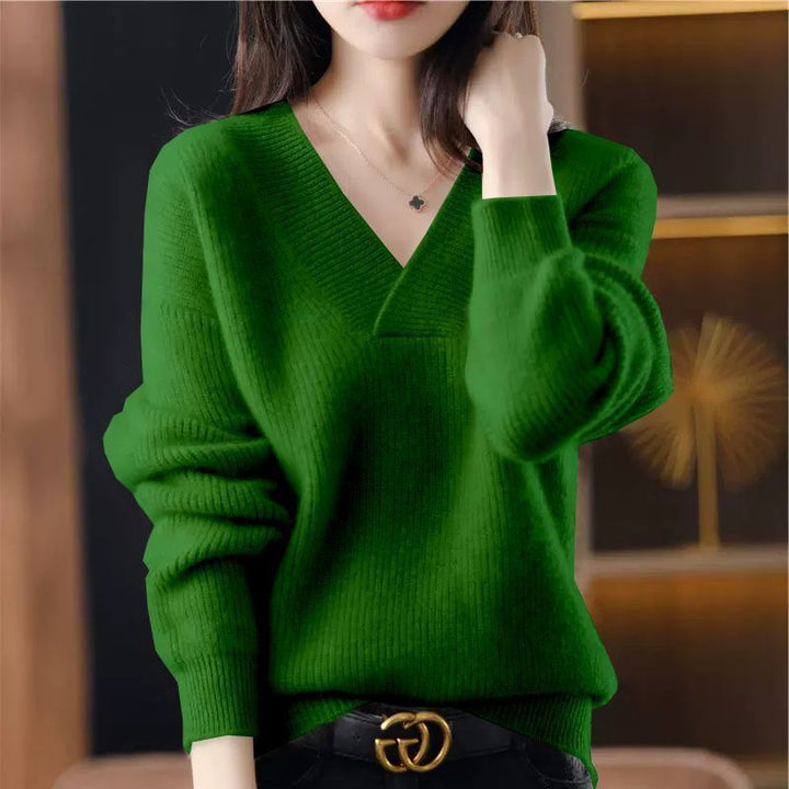 Women's Relaxed Fit V-Neck Knit Sweater - Svala