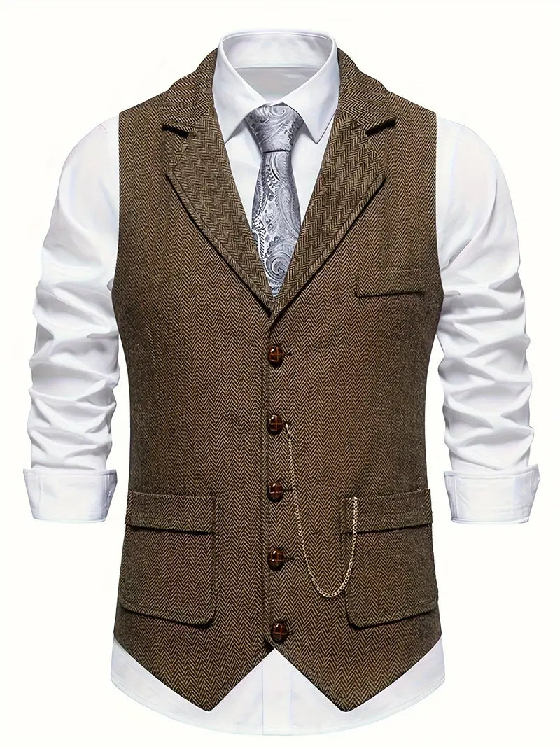 Ferry Single-Breasted Waistcoat with Lapels, view 3 - Elena Harper