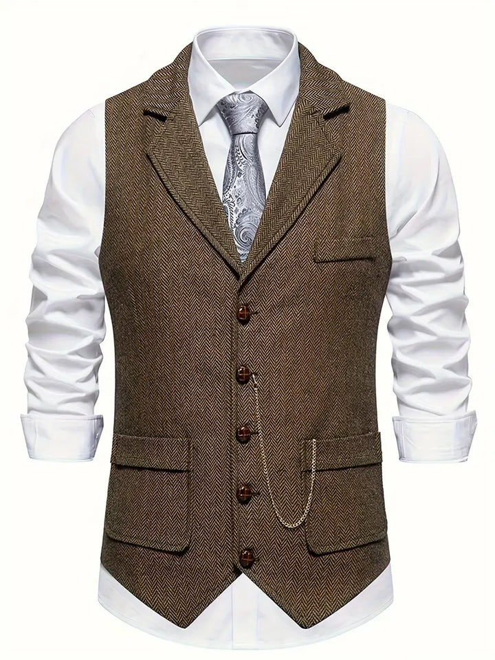 Ferry Single-Breasted Waistcoat with Lapels, view 3 - Elena Harper