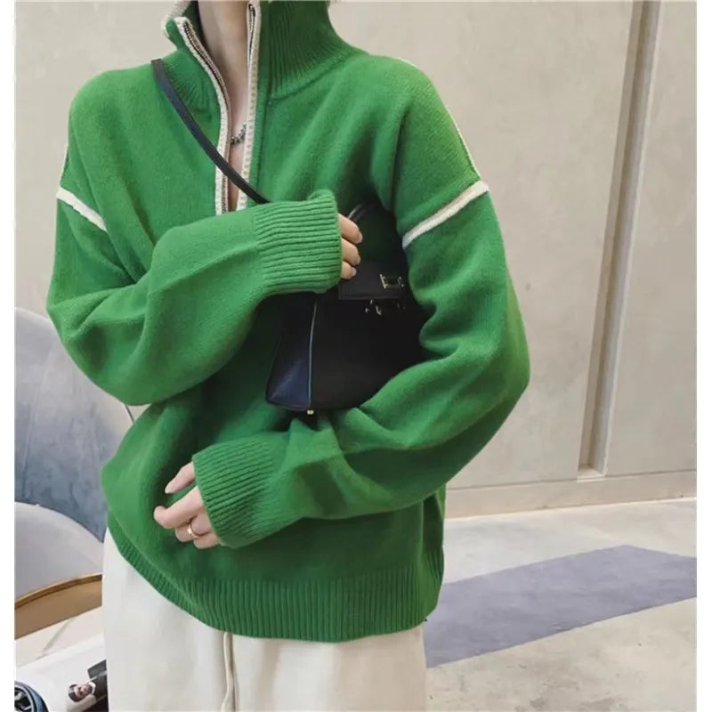Yanis - Loose Jersey with Half-Zip