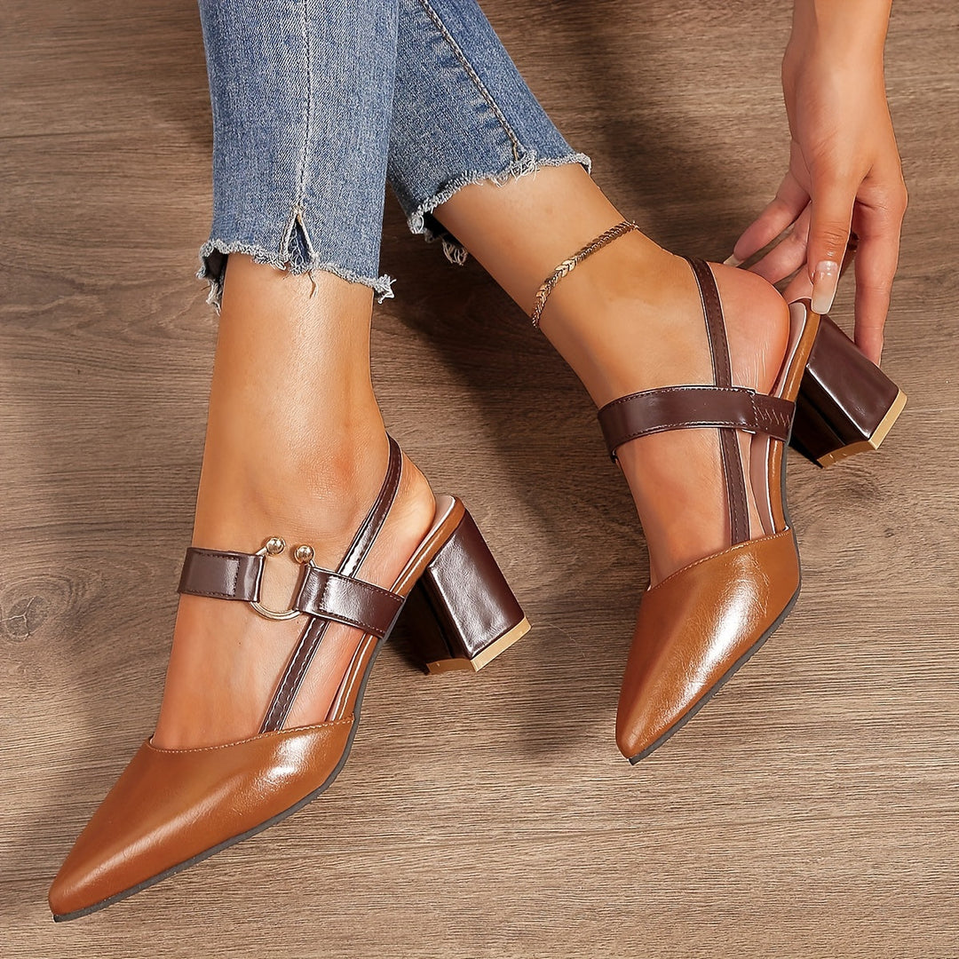 Women's Pointed Block Heel Shoes – Stylish & Comfortable