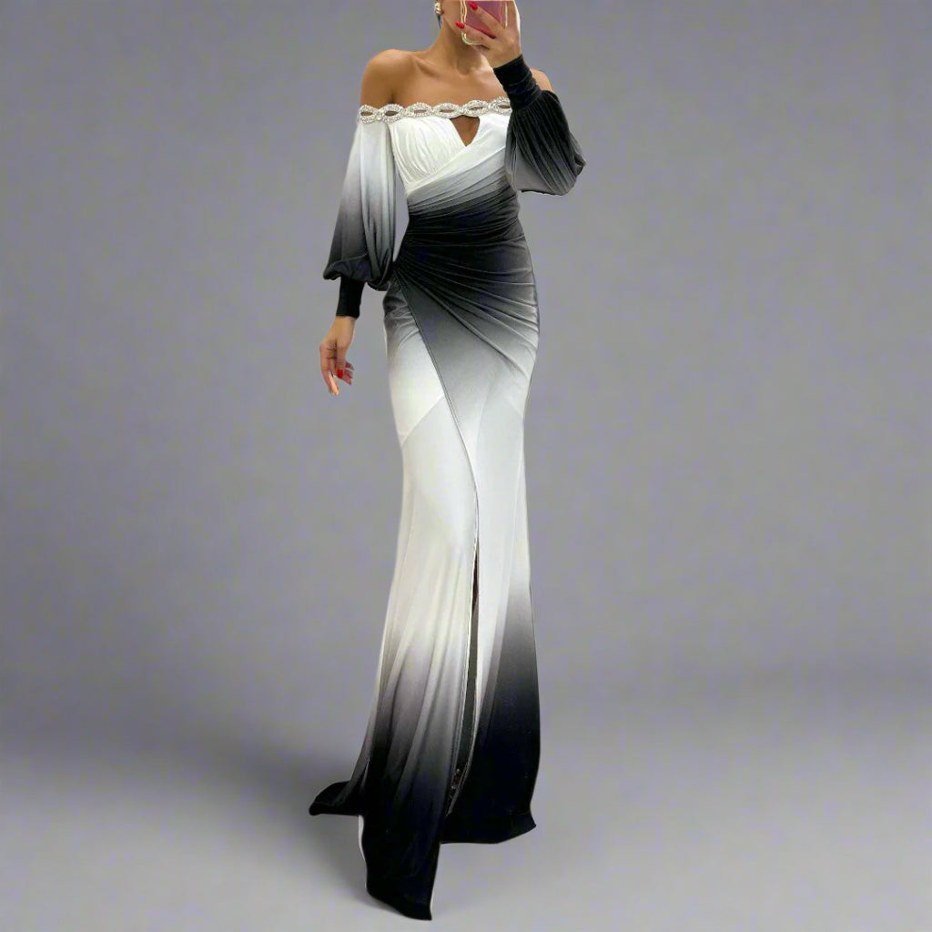 Susanne Chic Evening Gown with Side Slit - Elena Harper