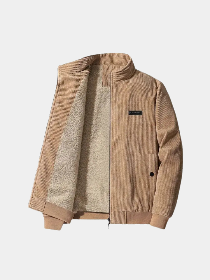 Laurent Monaco Fleece Jacket with Corduroy for Men - Elena Harper