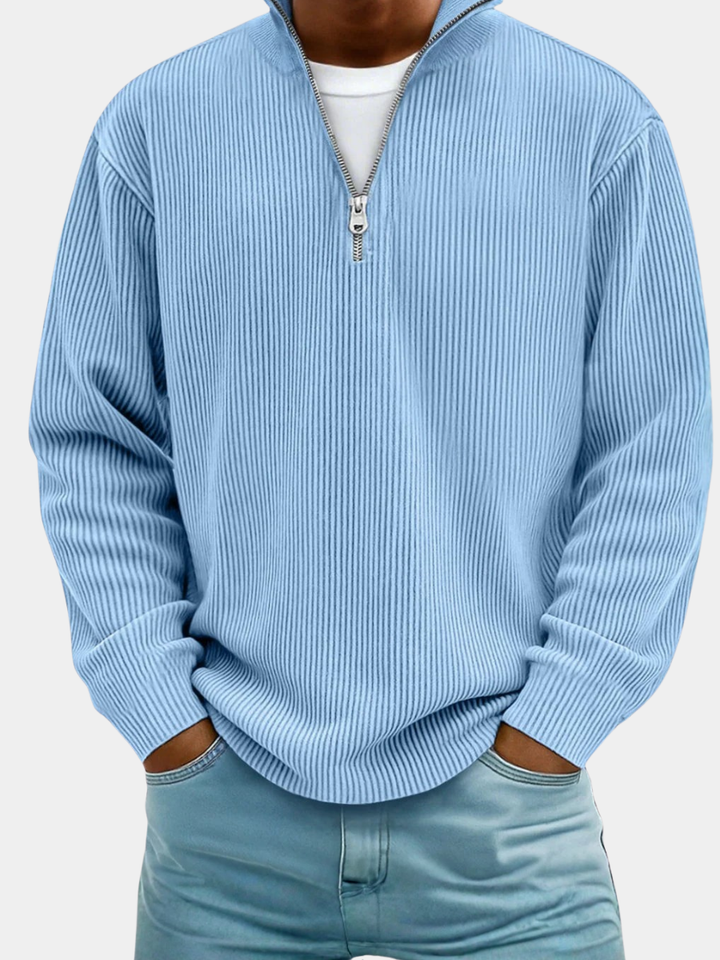 LAURENT MONACO | CLASSIC CABLE KNIT HALF-ZIP PULLOVER FOR MEN