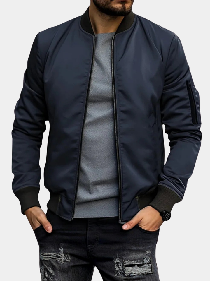 Classic Zip Bomber Jacket for Men - Elena Harper