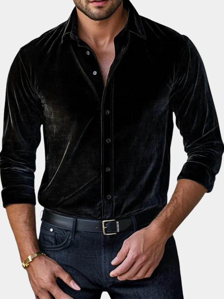 Classic Velvet Shirt for Men - Elena Harper