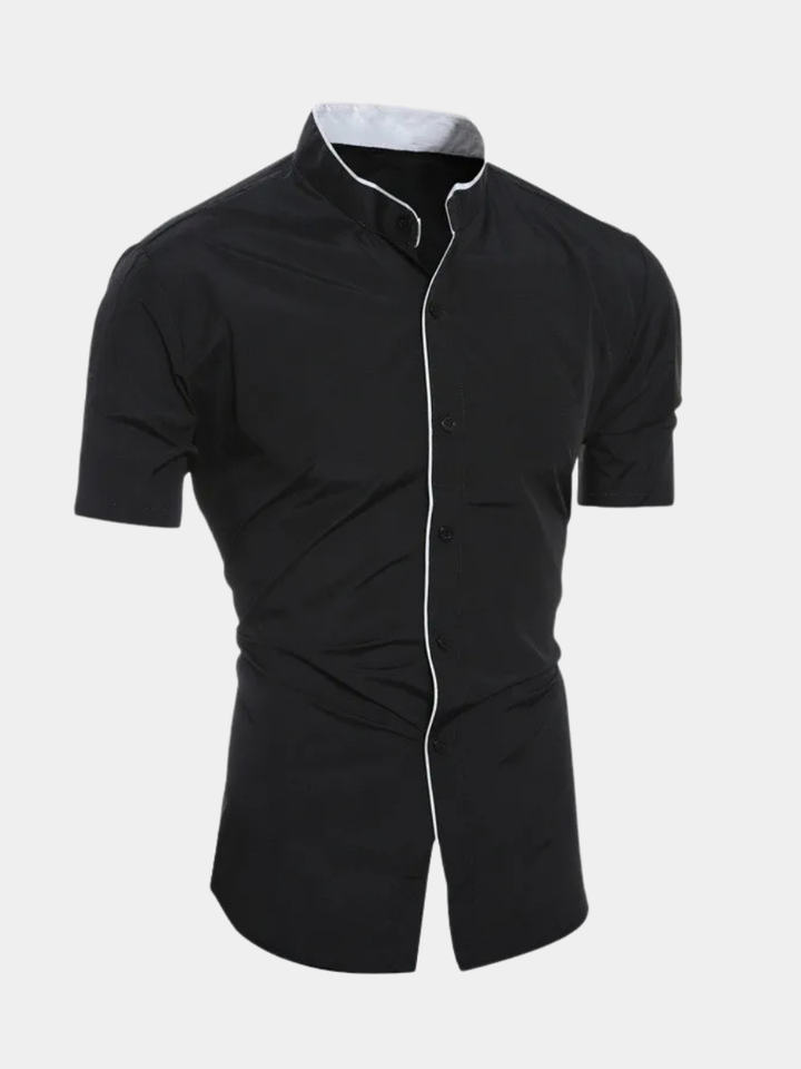 ELENA HARPER™  |  SHORT SLEEVE HIGH COLLAR SHIRT FOR MEN