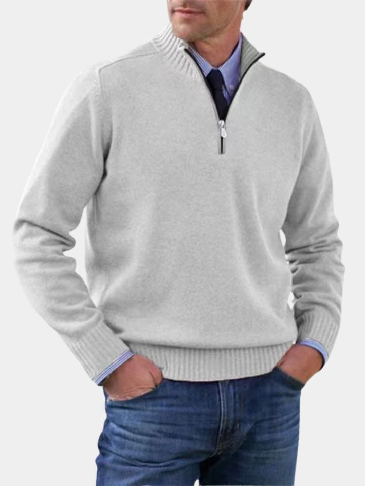 LAURENT MONACO | ELEGANT MEN'S PULLOVER WITH HALF-ZIP