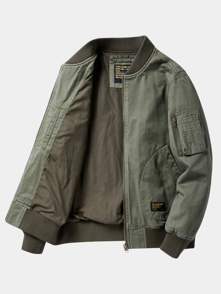 Men's Ribbed Finish Bomber Jacket