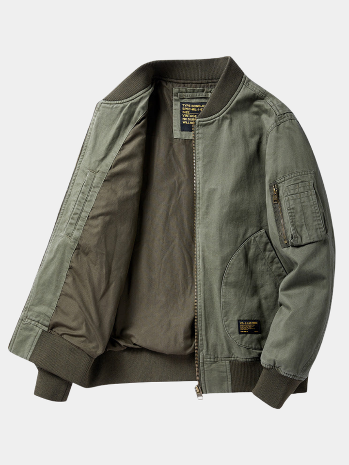 Men's Ribbed Finish Bomber Jacket