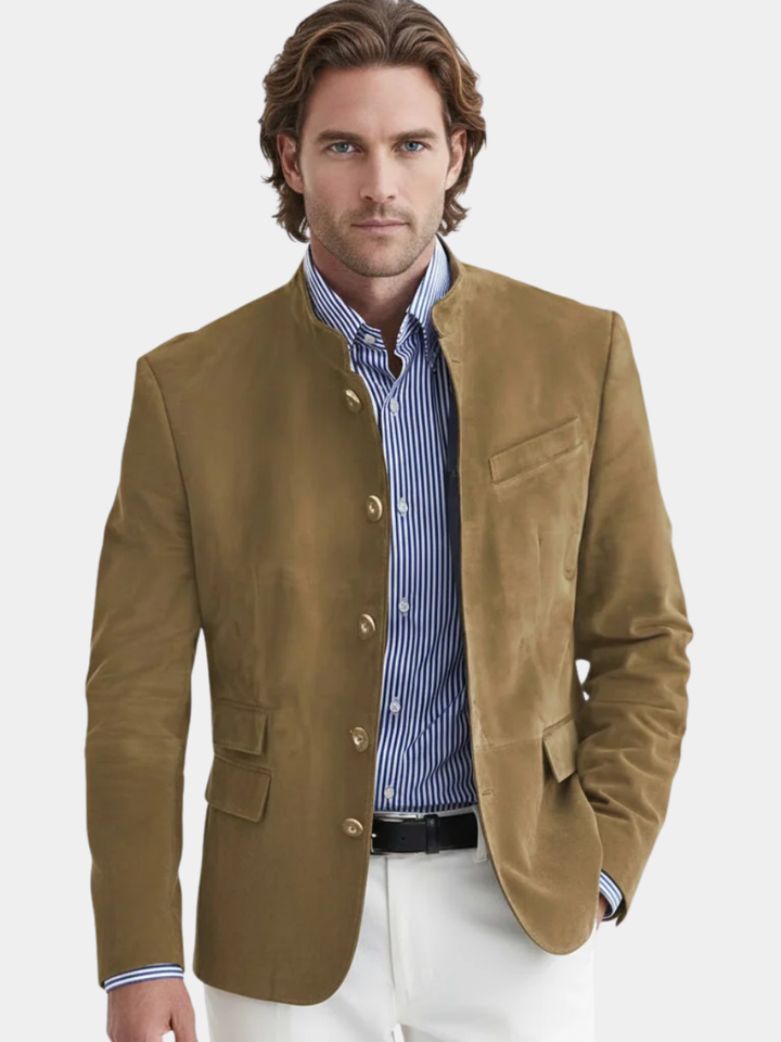 Suede Blazer for Men - Elena Harper