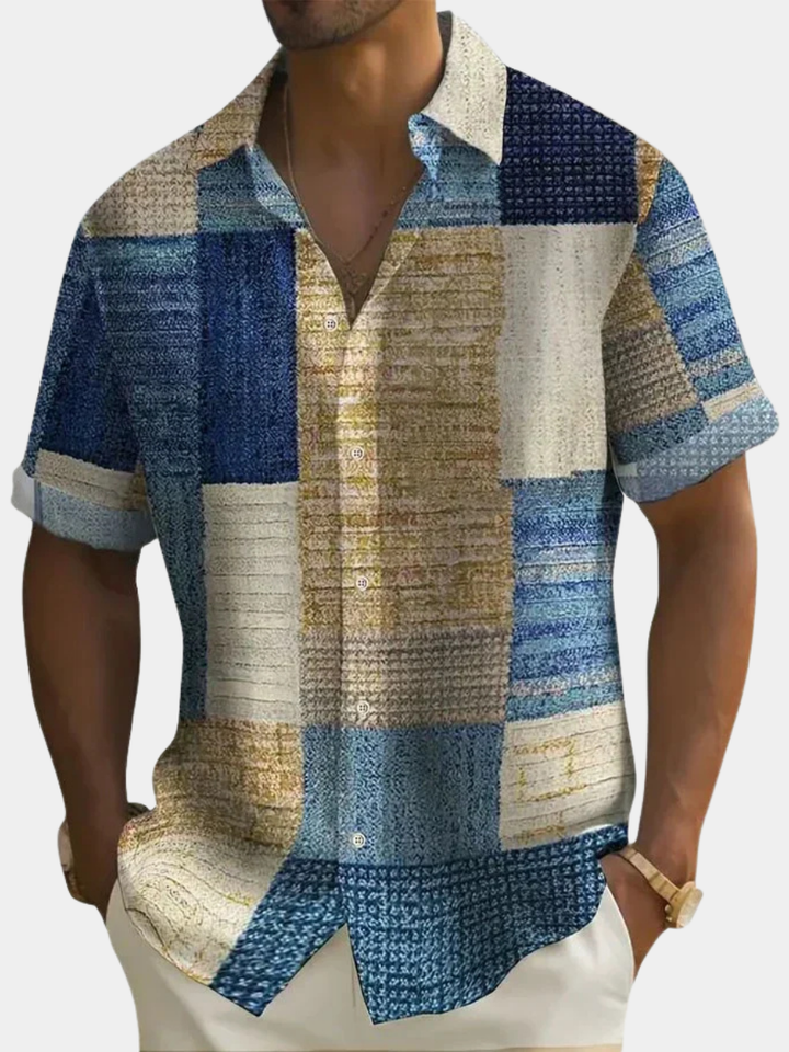 ELENA HARPER™  |  SUMMER PATCHWORK SHIRT FOR MEN