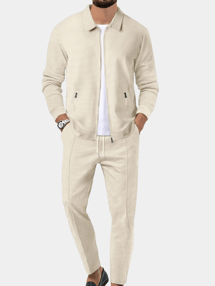 Classic Textured Knit Set for Men - Elena Harper
