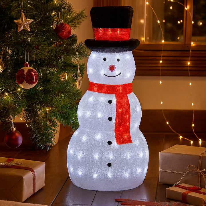 Acrylic Snowman with LED Lights - Height 80 cm