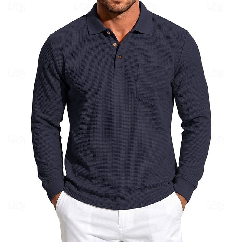 Leon | Elegant and Classic Long Sleeve Polo Shirt