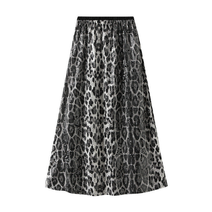 Women's Sequin Leopard Print Skirt - Ynaris
