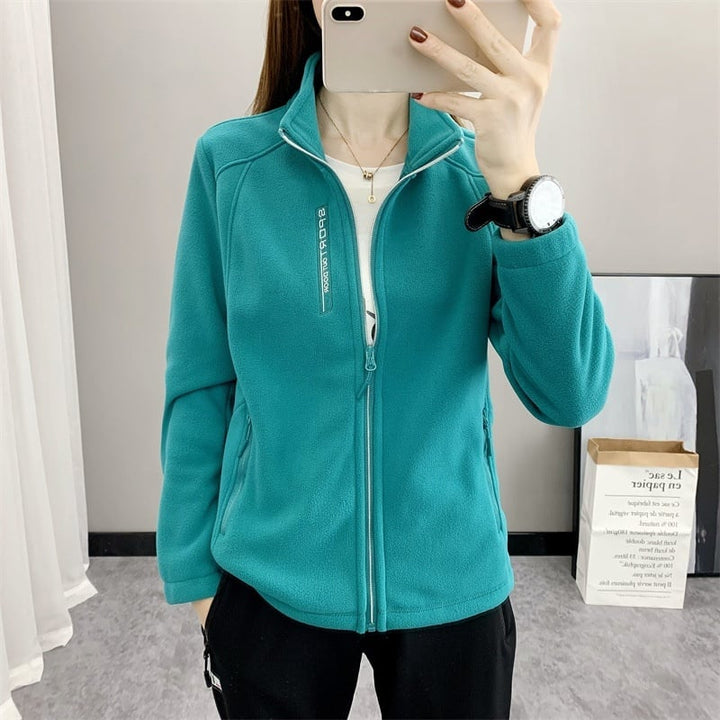 Thick Women's Winter Coat with High Collar and Long Sleeves, view 5 - Elena Harper