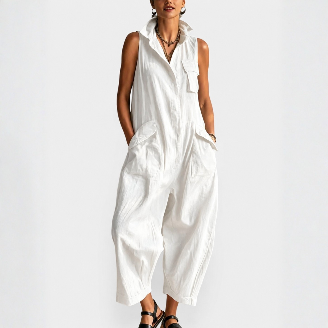 SLEEVELESS CARGO JUMPSUIT FOR WOMEN