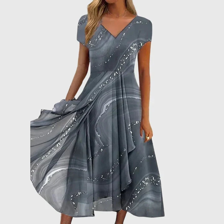 Aubrielle Flowing Midi Dress - Elena Harper