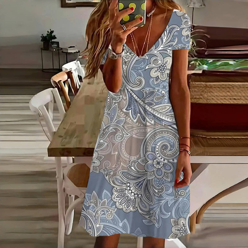 Vintage Dress with Abstract Print