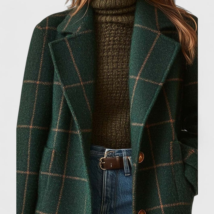 Liora | Classic and Elegant Checked Wool Coat
