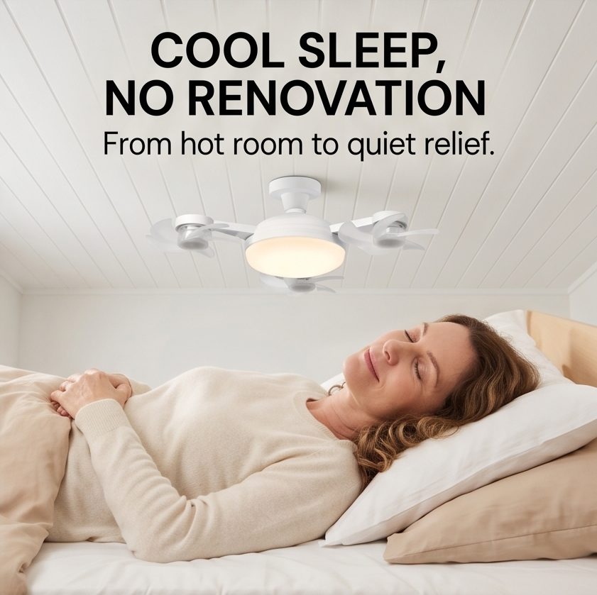 Aerolux 4-Fan LED Ceiling Light for Hot Rooms - Elena Harper