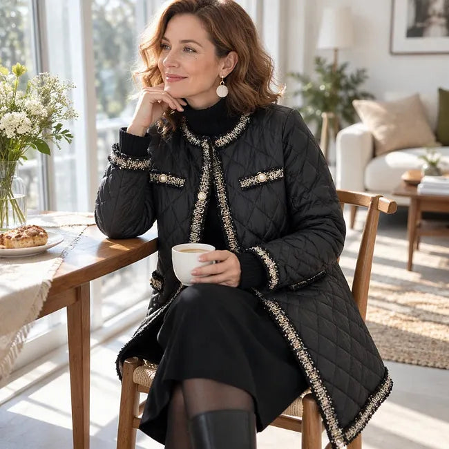 Caren Elegant Jacket with Round Neckline, view 4 - Elena Harper
