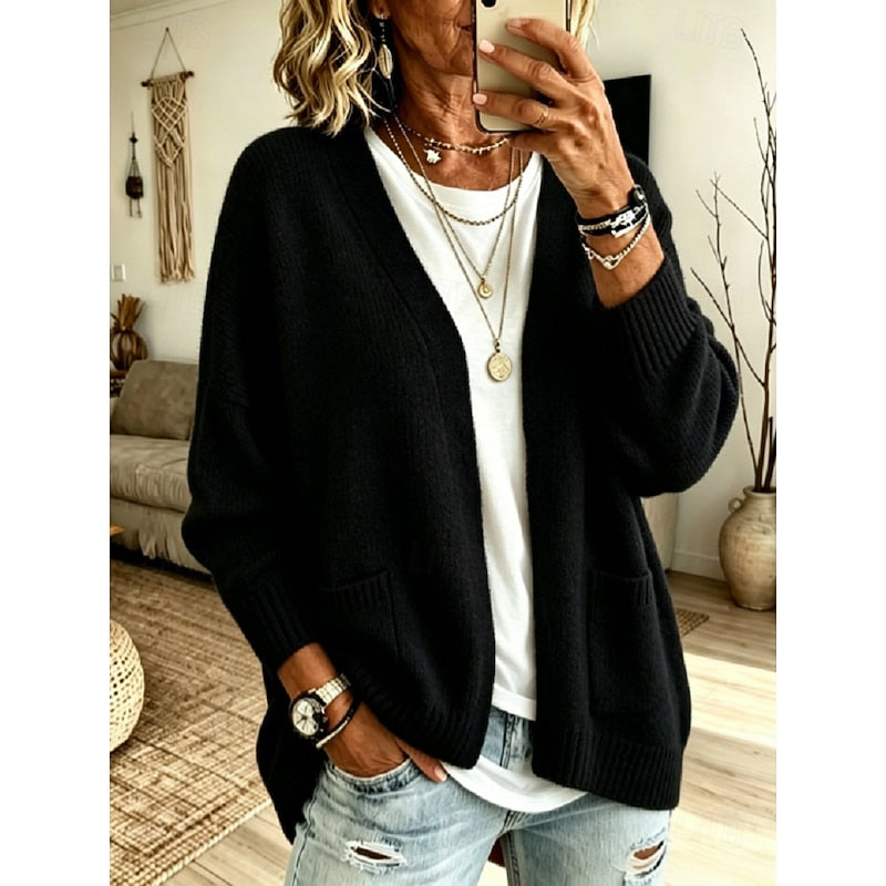 Aldwara Women's Oversized Open Knit Cardigan, view 4 - Elena Harper