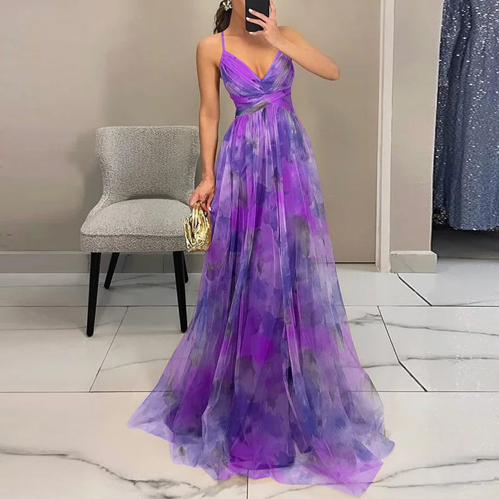 Alinna Graceful Flowing Dress, view 5 - Elena Harper