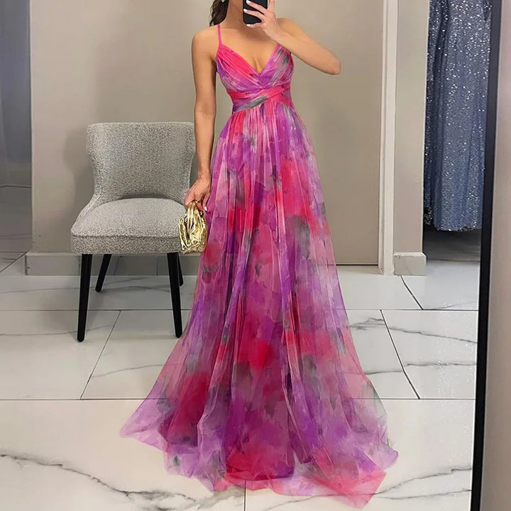 Alinna Graceful Flowing Dress, view 3 - Elena Harper