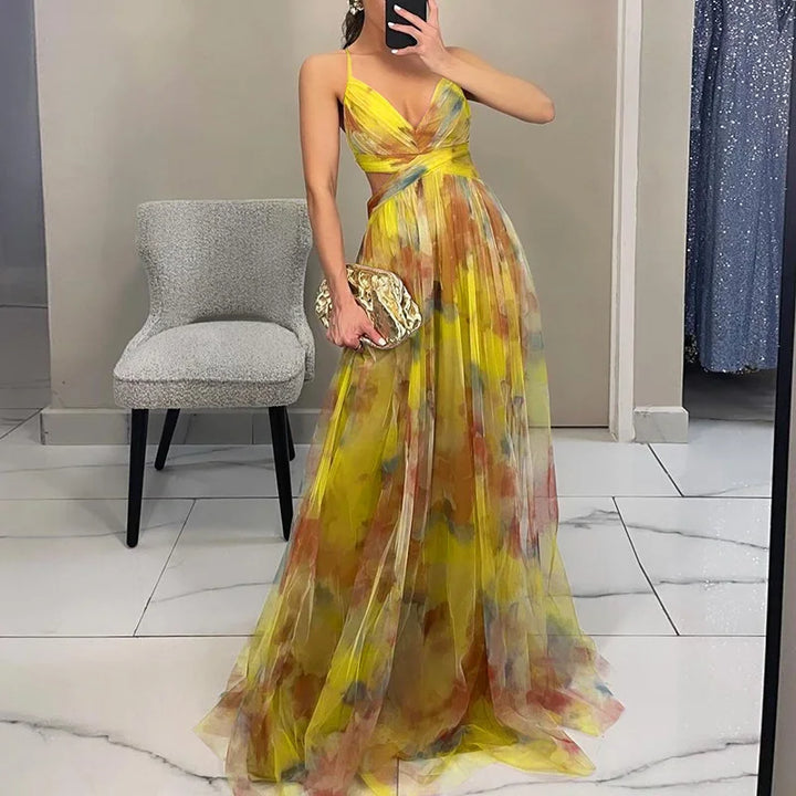 Alinna Graceful Flowing Dress, view 4 - Elena Harper