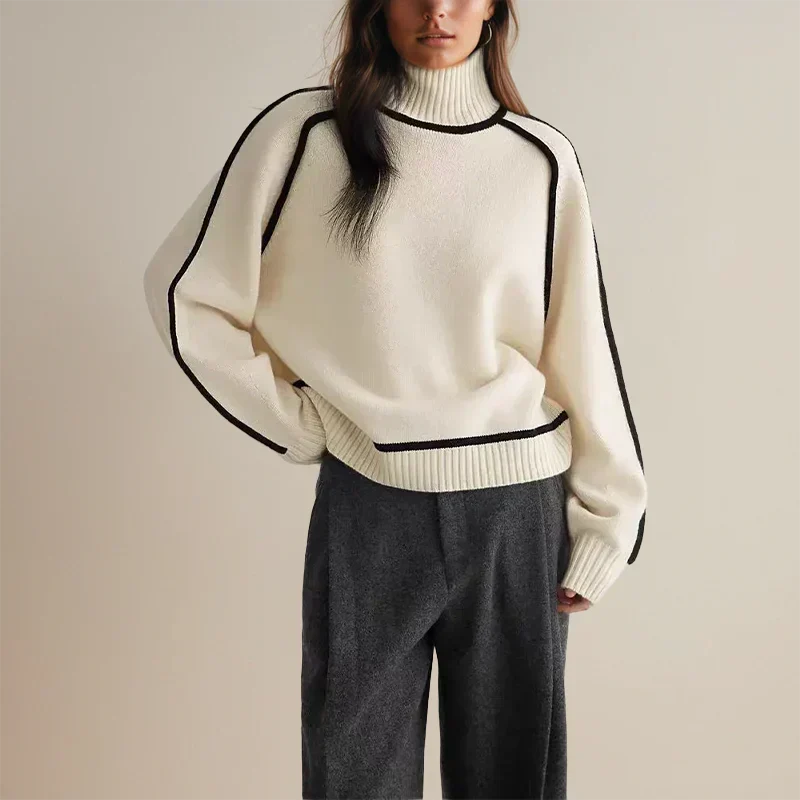 Faylin Modern Turtleneck Sweater with Refined Detailing for Women - Elena Harper