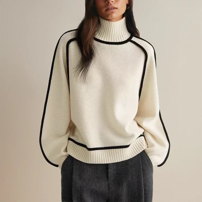 Faylin Modern Turtleneck Sweater with Refined Detailing for Women - Elena Harper