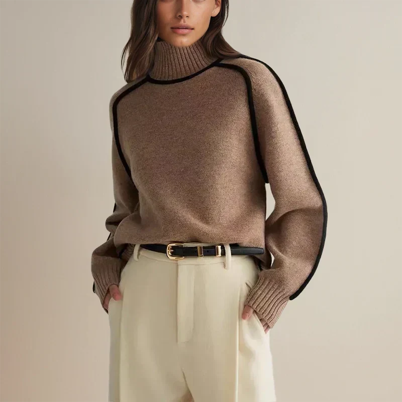 Faylin Modern Turtleneck Sweater with Refined Detailing for Women - Elena Harper