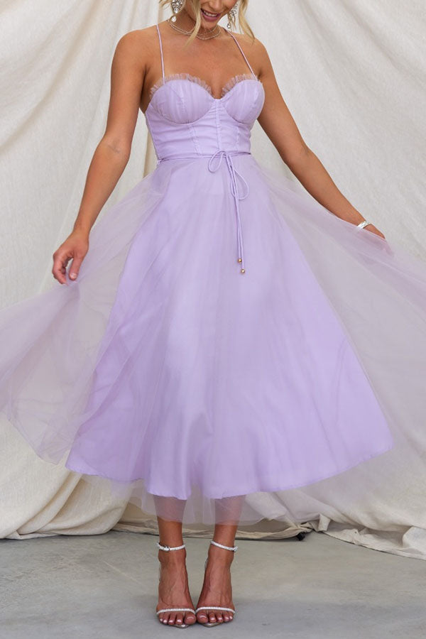 Elegant Long Dress with Bustier Flowing Ceremony Dress - Elena Harper