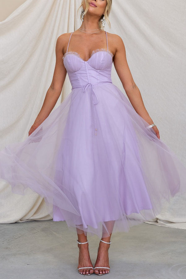 Elegant Long Dress with Bustier Flowing Ceremony Dress - Elena Harper