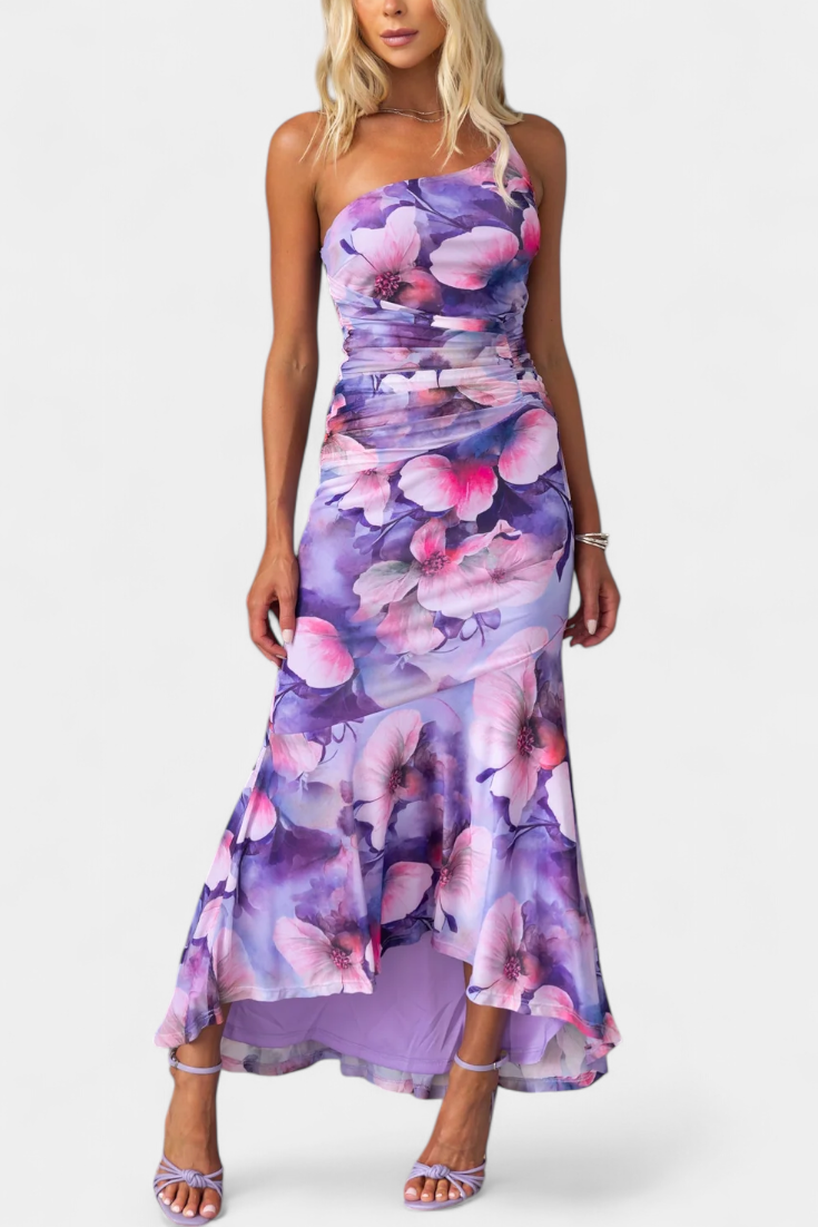 Abigail One-Shoulder Floral Dress
