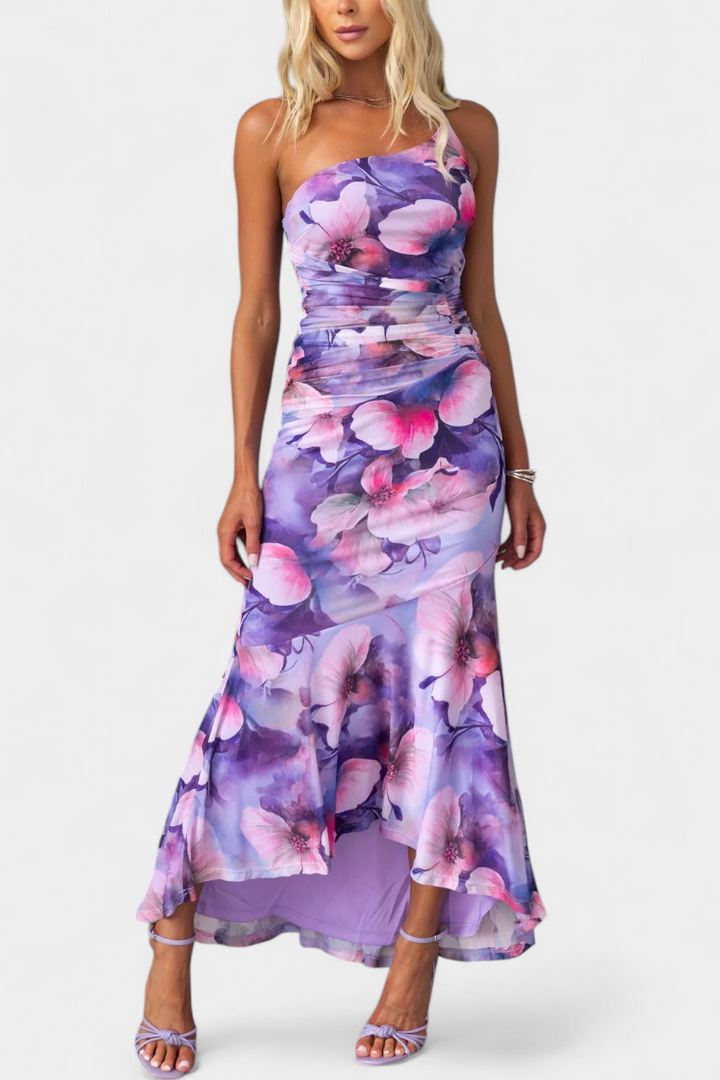 Abigail One-Shoulder Floral Dress