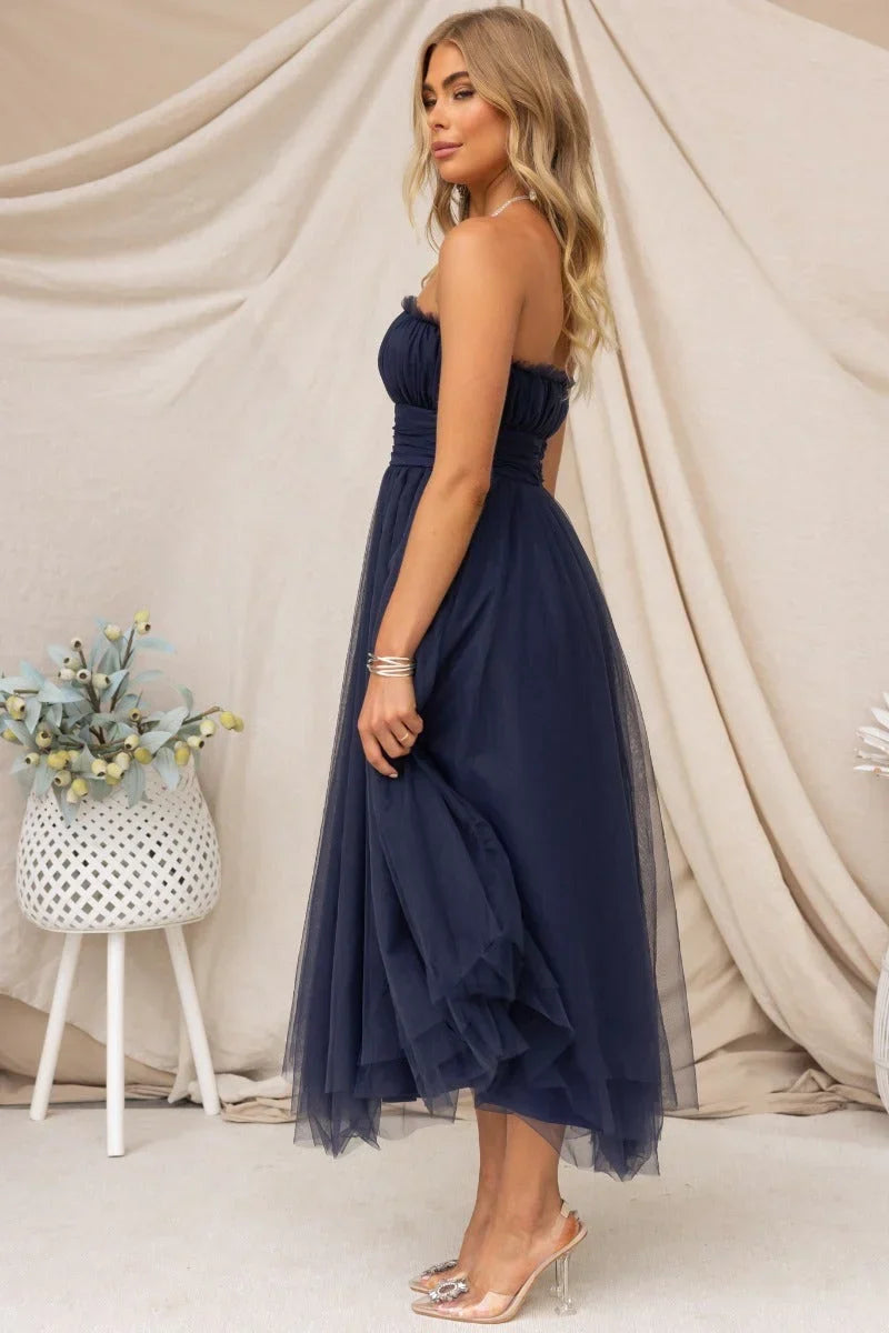 Women's Elegant Strapless Maxi Dress for Special Occasions