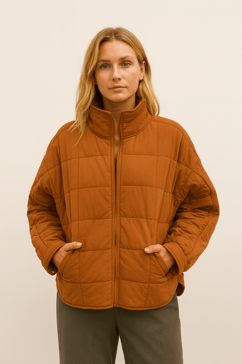 April Lightweight Compact Zip Puffer Jacket - Elena Harper