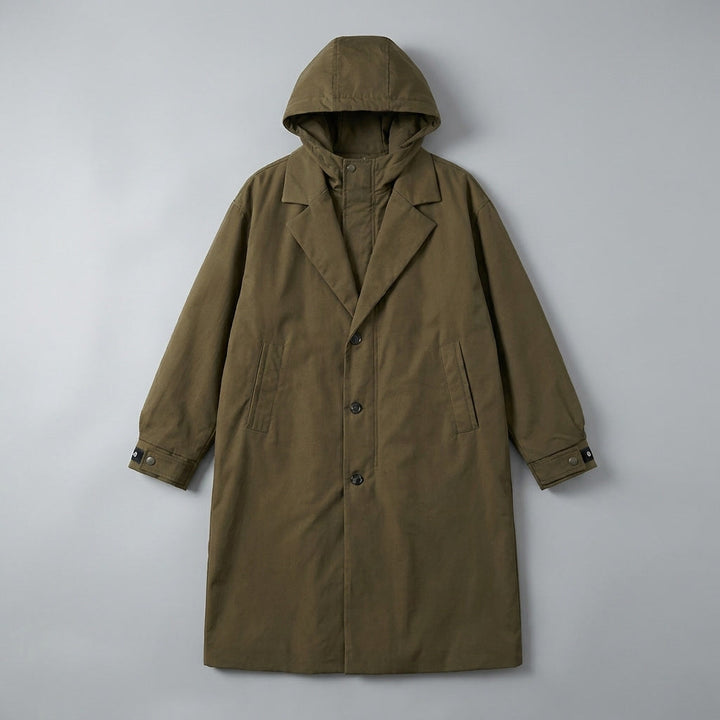 Ladies Long Overcoat Water- and Wind-Resistant with Hood, view 2 - Elena Harper