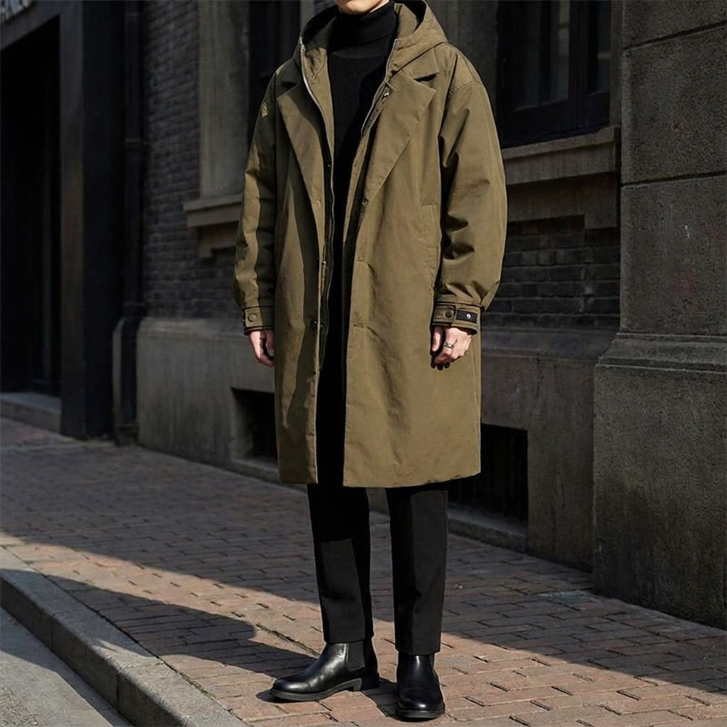 Ladies Long Overcoat Water- and Wind-Resistant with Hood, view 5 - Elena Harper