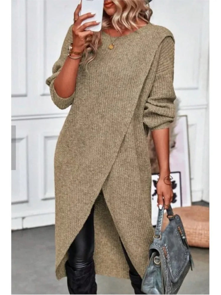 Dorothea | Asymmetrical Tunic Sweater with Long Sleeves for Women
