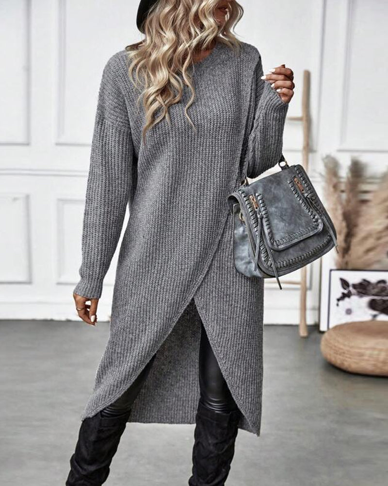 Dorothea | Asymmetrical Tunic Sweater with Long Sleeves for Women