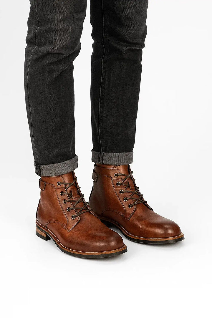 Harrington Oxford Men's Ankle Boots Lace-Up Comfort Durable Black, view 3 - Elena Harper